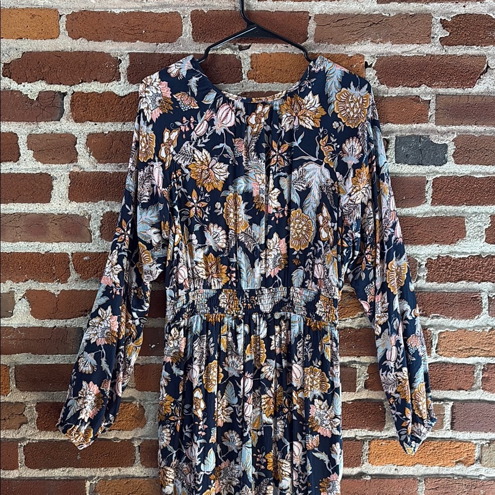 Knox Rose Blue Bishop Sleeve V-Neck Sundress - Picture 7 of 8